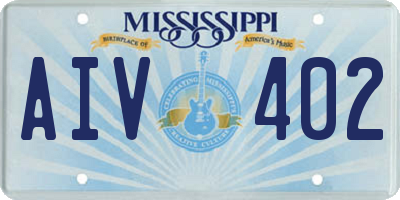 MS license plate AIV402