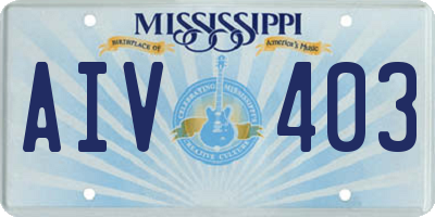 MS license plate AIV403