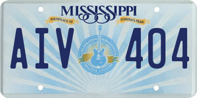 MS license plate AIV404