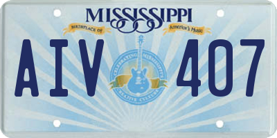 MS license plate AIV407