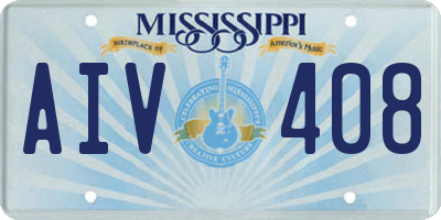MS license plate AIV408