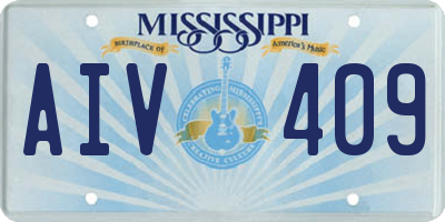 MS license plate AIV409