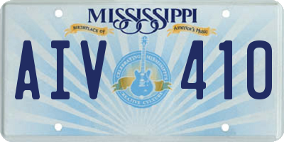 MS license plate AIV410