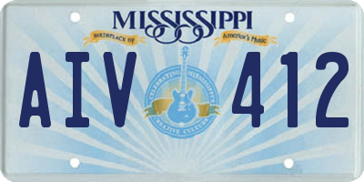 MS license plate AIV412