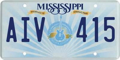 MS license plate AIV415