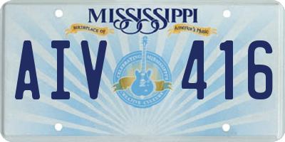 MS license plate AIV416