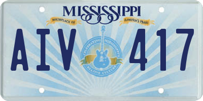 MS license plate AIV417