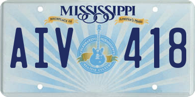 MS license plate AIV418