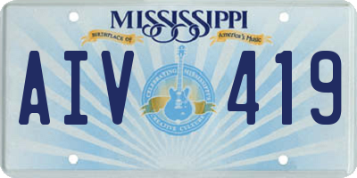MS license plate AIV419