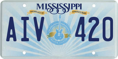 MS license plate AIV420