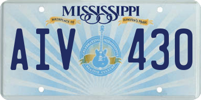 MS license plate AIV430