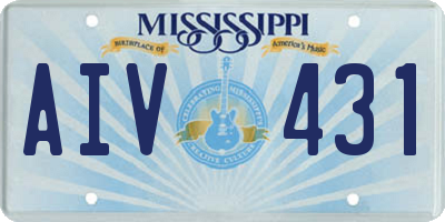 MS license plate AIV431