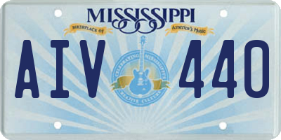 MS license plate AIV440
