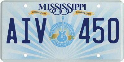 MS license plate AIV450