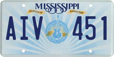 MS license plate AIV451