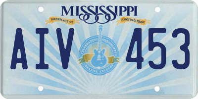 MS license plate AIV453