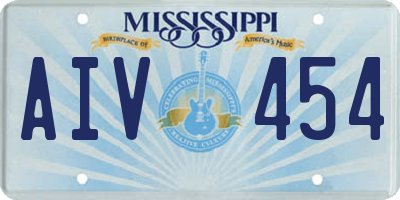 MS license plate AIV454