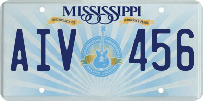 MS license plate AIV456