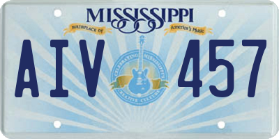 MS license plate AIV457