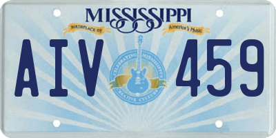 MS license plate AIV459