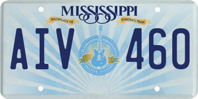 MS license plate AIV460