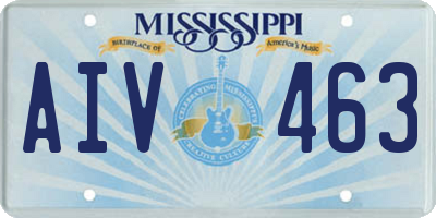 MS license plate AIV463