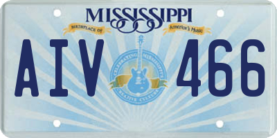 MS license plate AIV466