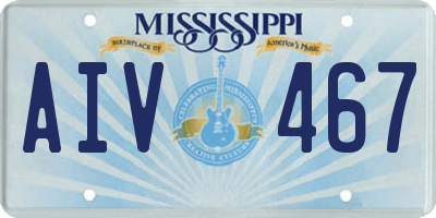 MS license plate AIV467