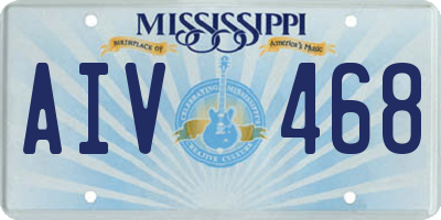 MS license plate AIV468