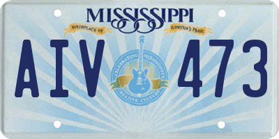 MS license plate AIV473
