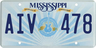 MS license plate AIV478