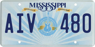 MS license plate AIV480