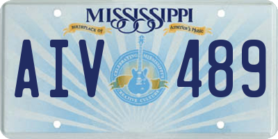 MS license plate AIV489