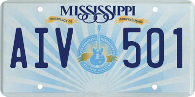 MS license plate AIV501