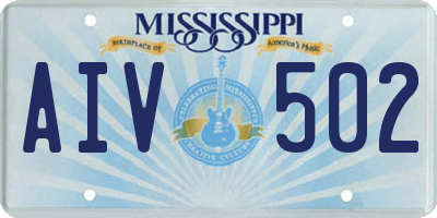 MS license plate AIV502