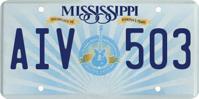 MS license plate AIV503