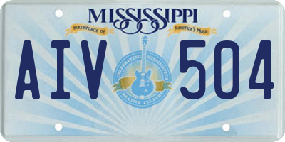 MS license plate AIV504