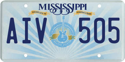 MS license plate AIV505