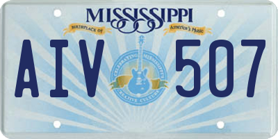 MS license plate AIV507