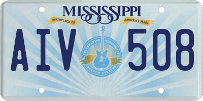 MS license plate AIV508