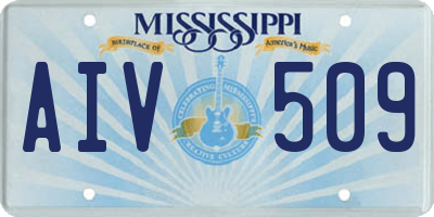 MS license plate AIV509