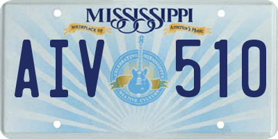 MS license plate AIV510