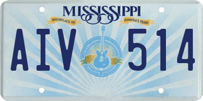 MS license plate AIV514