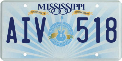 MS license plate AIV518