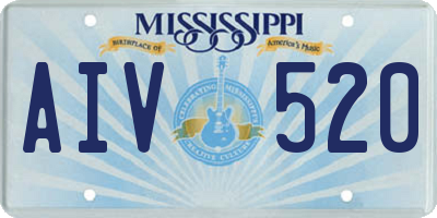 MS license plate AIV520