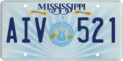MS license plate AIV521