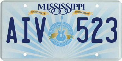 MS license plate AIV523