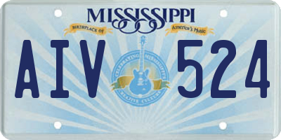 MS license plate AIV524
