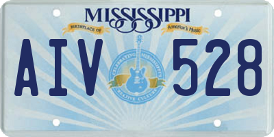 MS license plate AIV528