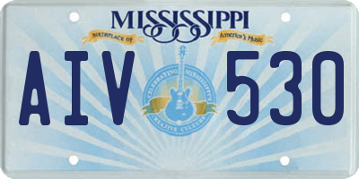 MS license plate AIV530